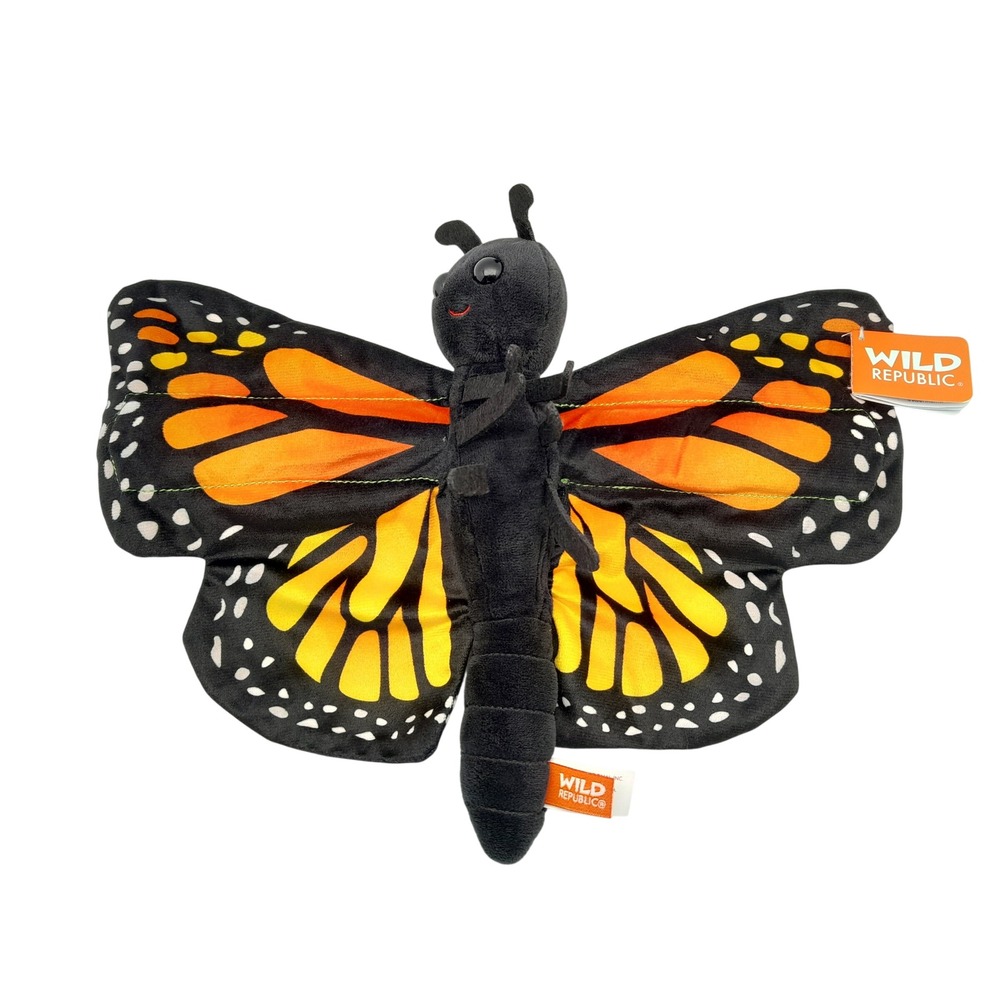Wild Republic Monarch Butterfly Hugger Plush Snap Bracelet Toy Orange Black 12in